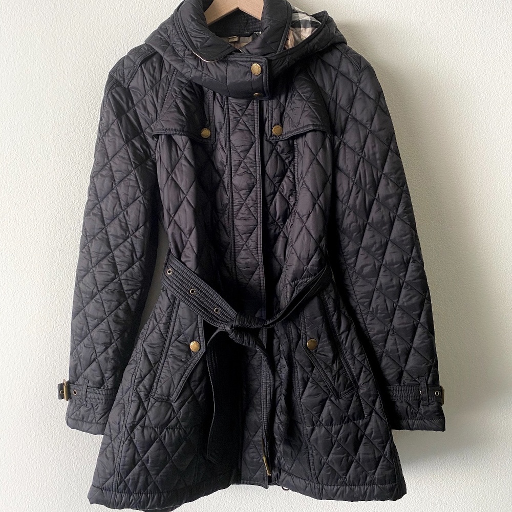 Burberry Finsbridge Quilted Jacket Black Sz L